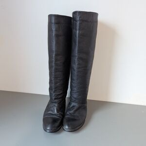 Roots Black Tall Leather pull on Riding Boots